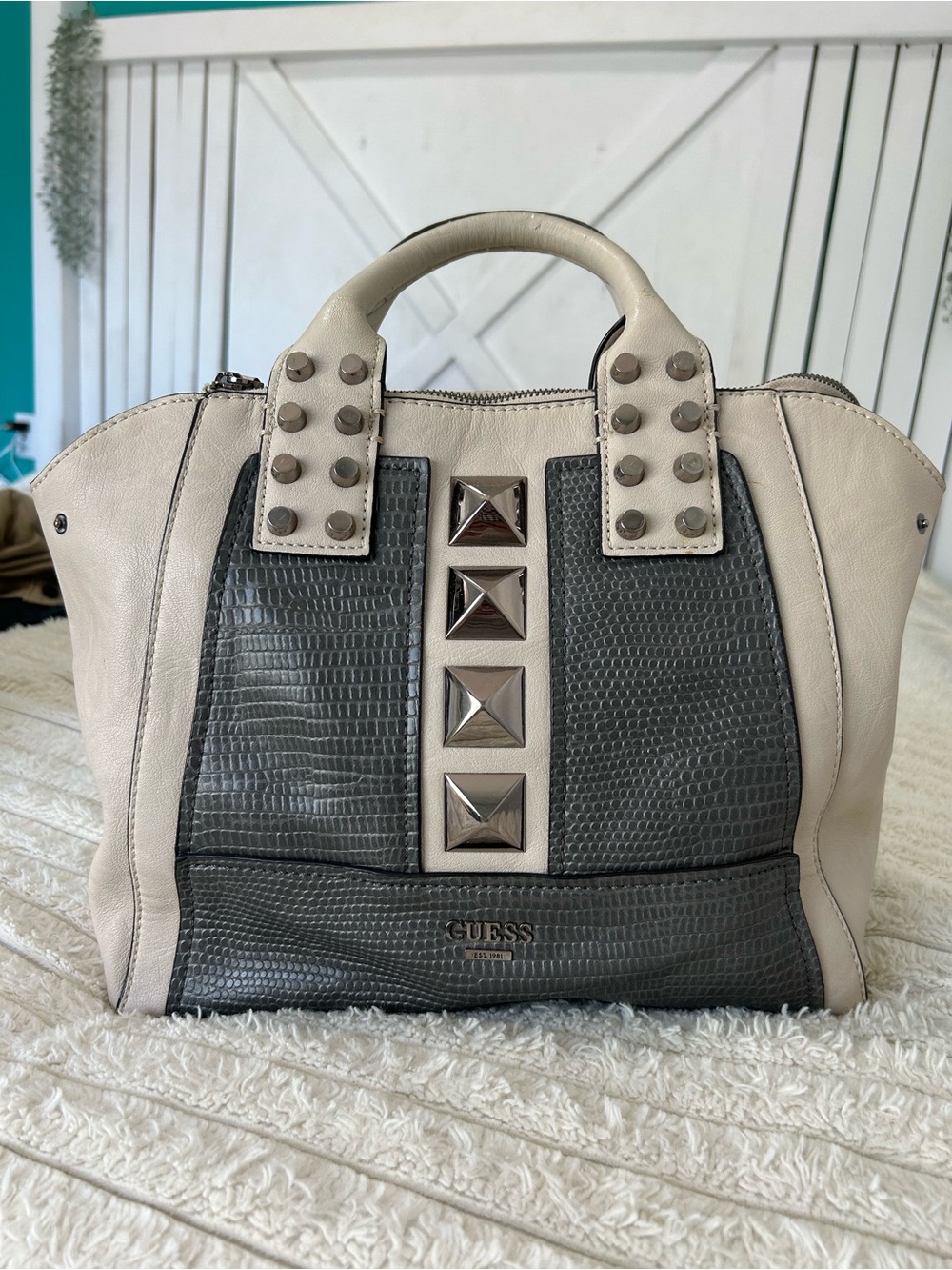 GUESS Two-Tone Studded Bag